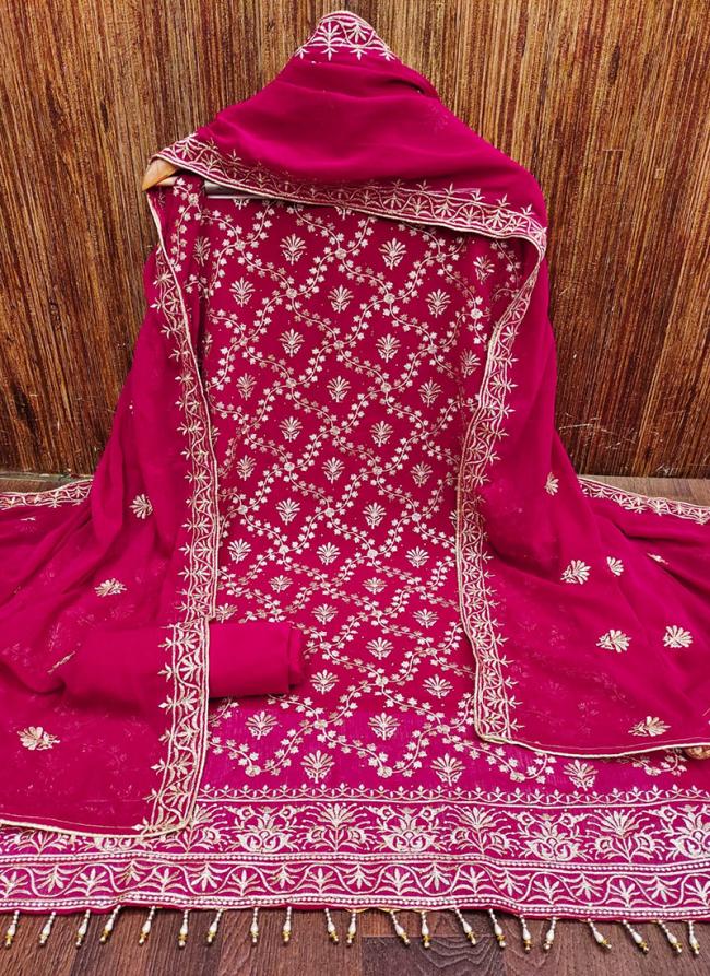 Zomato Silk Rani Traditional Wear Zari Work Dress Material